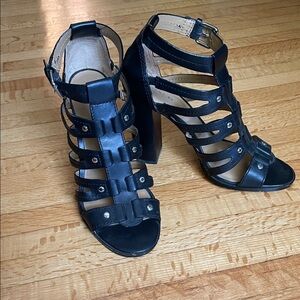 Coach Black Strappy Heels